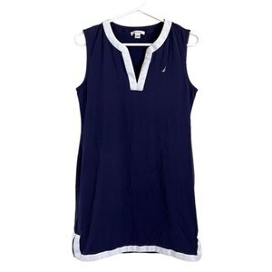 Vintage Nautica Blue & White Sleeveless Dress